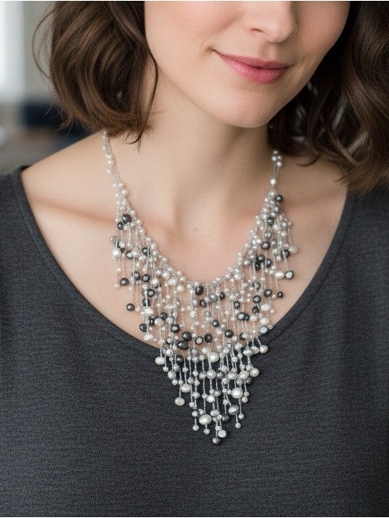 Jewelry - Freshwater Pearl Cascade 585/14K Necklace